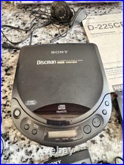 Vintage 1993 Sony D-225CR Discman CD Compact Player With Box Tested & Works