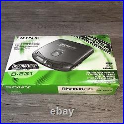 Vintage 1994 Sony Discman D-231 Portable CD Compact Disc Player & Accessories