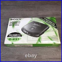 Vintage 1994 Sony Discman D-231 Portable CD Compact Disc Player & Accessories