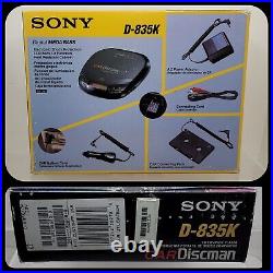 Vintage SONY Car Discman Mega Bass D-835K Complete Set TESTED WORKING CLEAN