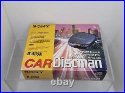 Vintage SONY Car Discman Mega Bass D-835K Complete Set TESTED WORKING CLEAN