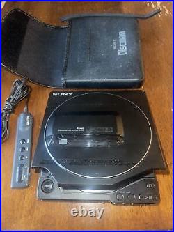 Vintage SONY D-25 Discman Portable CD Player With RM-DM2 Used In Case
