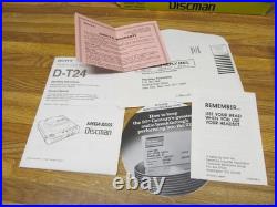 Vintage SONY D-T24 Discman AM/FM CD Player In Original Box Tested & Works