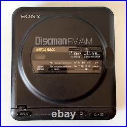 Vintage SONY D-T24 Discman FM/AM Radio & Personal Compact CD Player 1992 Japan