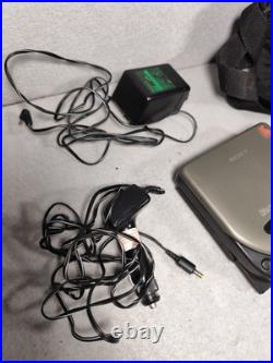 Vintage SONY Discman Personal CD player D-111 Walkman Bundle Green