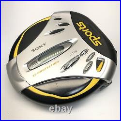 Vintage SONY Sports CD Player Walkman D-SJ15 G-Protection Yellow Complete Box