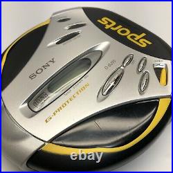 Vintage SONY Sports CD Player Walkman D-SJ15 G-Protection Yellow Complete Box