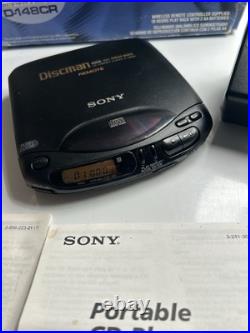Vintage Sony D-148CR Discman Mega Bass Portable CD Player Rare + Remote