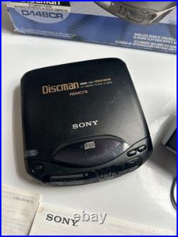 Vintage Sony D-148CR Discman Mega Bass Portable CD Player Rare + Remote
