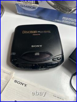 Vintage Sony D-148CR Discman Mega Bass Portable CD Player Rare + Remote