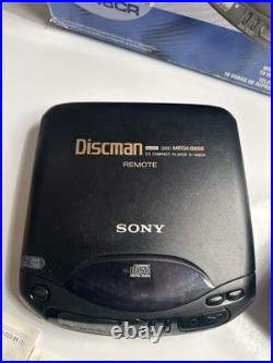 Vintage Sony D-148CR Discman Mega Bass Portable CD Player Rare + Remote