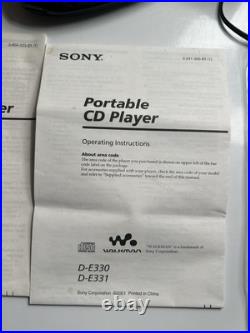 Vintage Sony D-148CR Discman Mega Bass Portable CD Player Rare + Remote