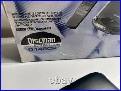 Vintage Sony D-148CR Discman Mega Bass Portable CD Player Rare + Remote