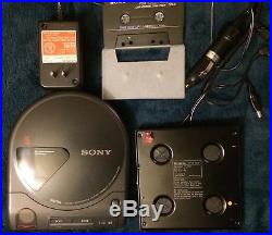 Vintage Sony D-160 Car CD Player withMount Plate +12V Lighter Adapter + Cassette