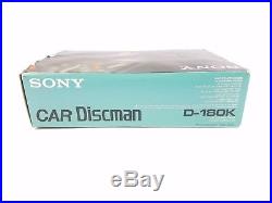 Vintage Sony D-180K Portable Compact Disc CD Player Car Discman New In Box NOS