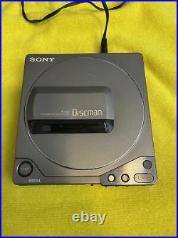 Vintage Sony D-25S D25 Discman CD PLAYER Silver Starts and Stops Needs Repairs