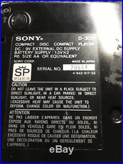 Vintage Sony Discman CD Player D-303 Parts Or Repair