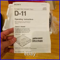 Vintage Sony Discman D-11 Personal / Portable (cd) Compact Disc Player