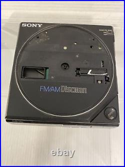Vintage Sony Discman D-77 Portable CD Player AM FM Radio WORKS TESTED VERY RARE