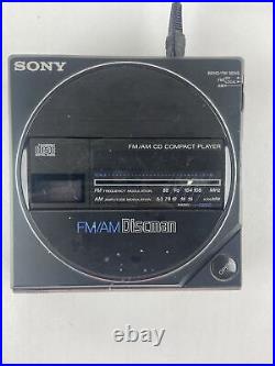 Vintage Sony Discman D-77 Portable CD Player AM FM Radio With Battery