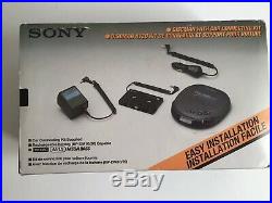 Vintage Sony Discman ESP Portable CD Player D-242CK & Cassette Car Charger Kit