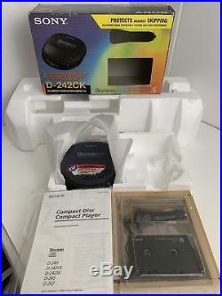 Vintage Sony Discman ESP Portable CD Player D-242CK Walkman Cassette Car Charger