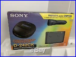 Vintage Sony Discman ESP Portable CD Player D-242CK Walkman Cassette Car Charger