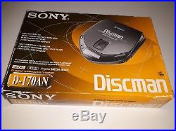 Vintage Sony Discman Personal Portable CD Player D-170AN Boxed NEW Black