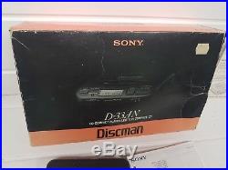Vintage Sony Discman Personal Portable CD Player D-33AN Boxed Complete Black