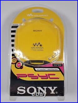 Vintage Sony Walkman Portable CD Player D-E220 ZEST YELLOW- ESP Max New Sealed