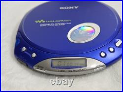 Vtg Sony Walkman ESP Max D-E350 CD-R/RW Blue Portable CD Player Tested Working