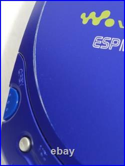 Vtg Sony Walkman ESP Max D-E350 CD-R/RW Blue Portable CD Player Tested Working
